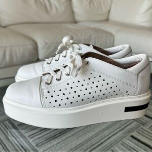 Linea Paolo Leather Platform Sneaker “Kendra” White Size 8